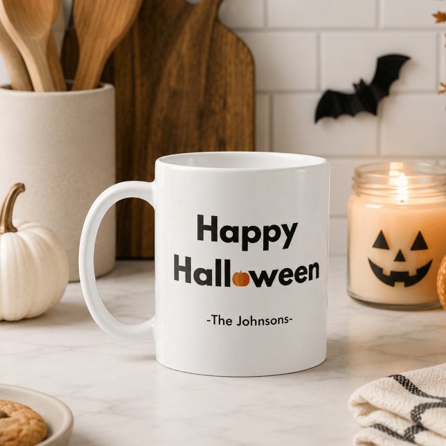 Caneca De Café Halloween Minimalista Moderno – Personalizado (Criador carregado)