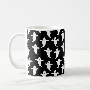 Caneca De Café Halloween moderno, simples, preto e branco