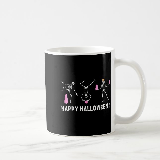 Caneca De Café Halloween Montessori Teacher Skeleton Dancing Educ (Direita)