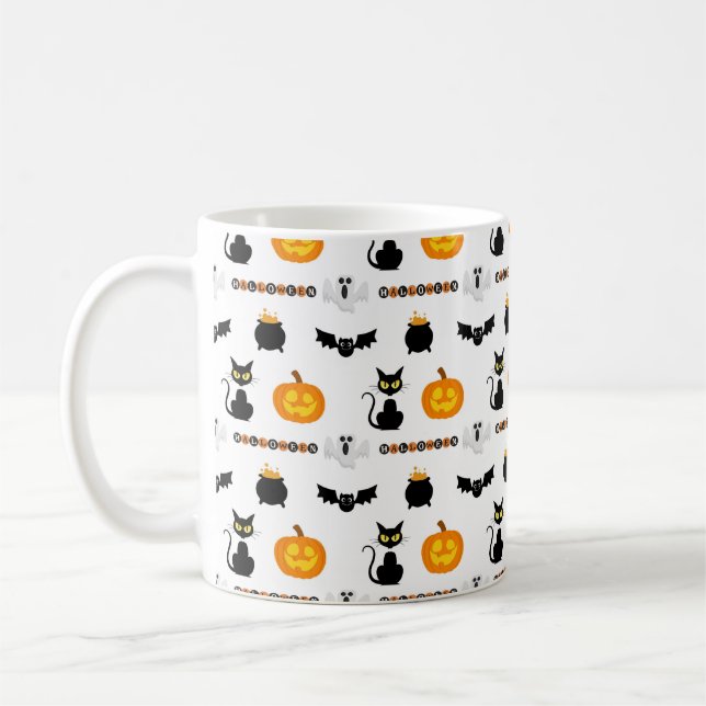 Caneca De Café Halloween mugs with a cat theme (Esquerda)