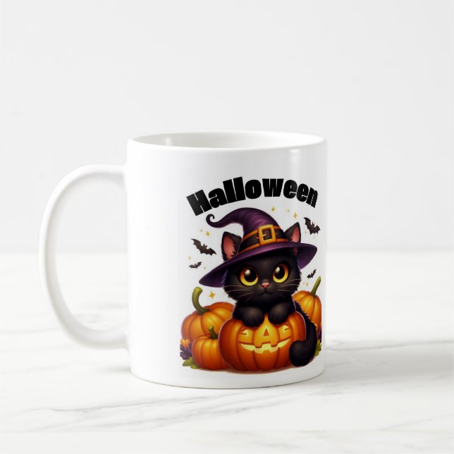 Caneca De Café Halloween mugs with a cat theme (Esquerda)