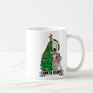 Caneca De Café Halloween Natal Skeleton Sorta Feliz Assustadora X