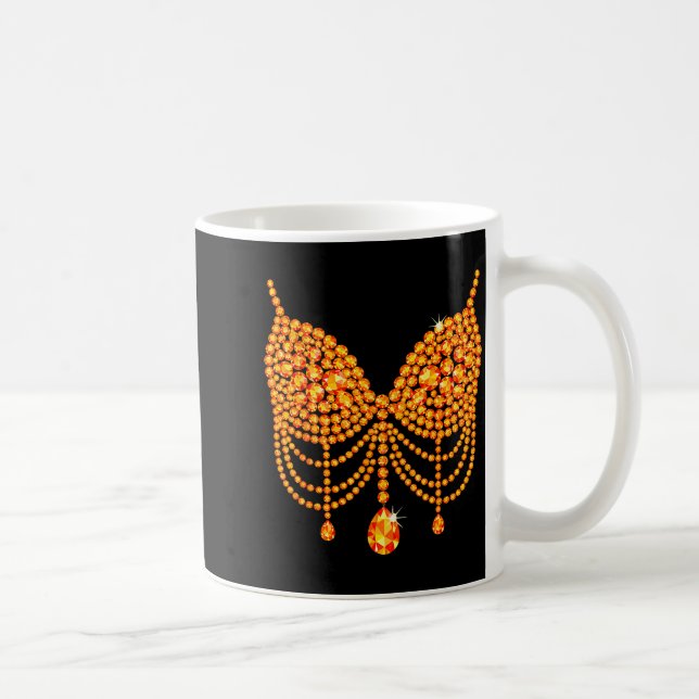 Caneca De Café Halloween Orange Bra Design Costume Show Girls  (Direita)