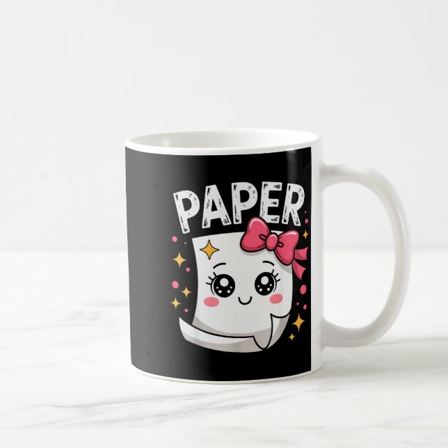 Caneca De Café Halloween Paper Scissors Rock Matching Cute Paper  (Direita)