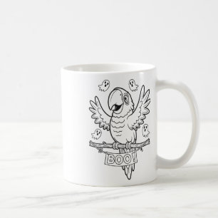 Caneca De Café Halloween Parrot Boo Para Crianças A Colorir E Tin