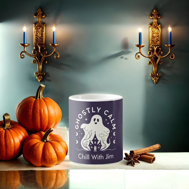 Caneca De Café Halloween Personalizável e Calmo Fantástico (Criador carregado)
