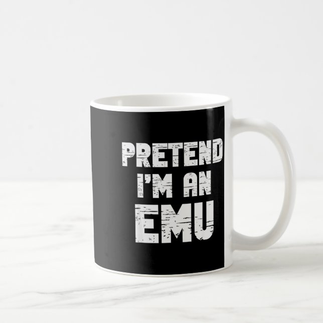 Caneca De Café Halloween Pretend I'm A Emu Costume Funny Lazy Adu (Direita)