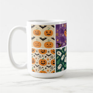 Caneca De Café "Halloween Pumpkin Bat Pattern Mug"