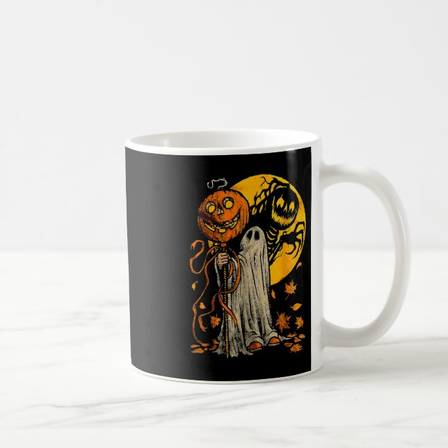Caneca De Café Halloween Pumpkin Ghost Autumn (Direita)