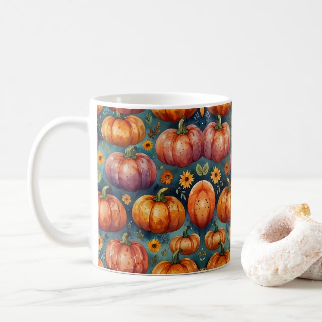 Caneca De Café Halloween Pumpkin Vibes (Com Donut)