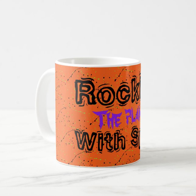 Caneca De Café Halloween / Rocking Planks / (Frente Esquerda)