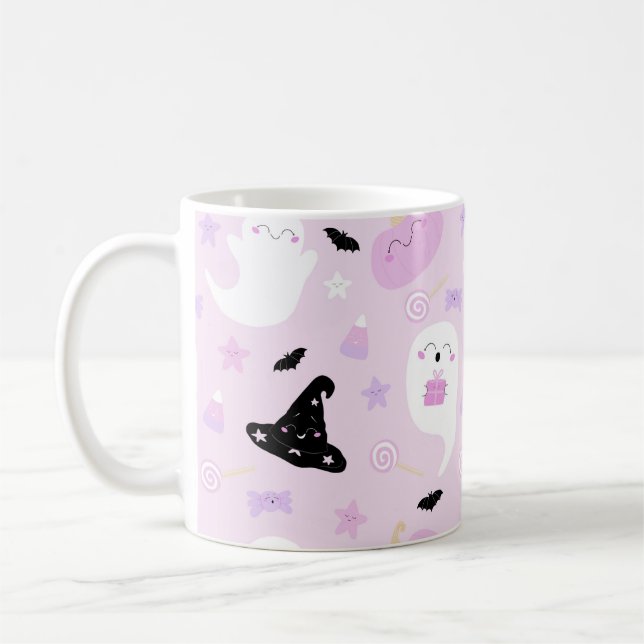 Caneca De Café Halloween Rosa Bonito (Esquerda)