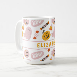 Caneca De Café Halloween Rosa Personalizado