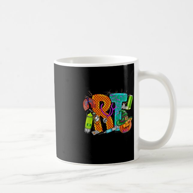 Caneca De Café Halloween RT Respiratório Terapêutica assustadora  (Direita)