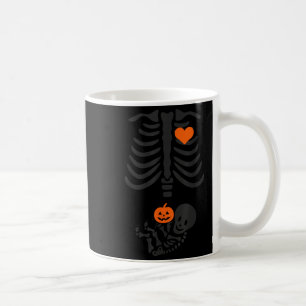 Caneca De Café Halloween Skeleton Baby Rib Cage Gravidez Pumpkin
