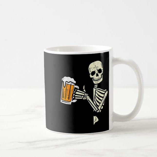 Caneca De Café Halloween Skeleton Dad Funny Lazy Skull Costume Pa (Direita)