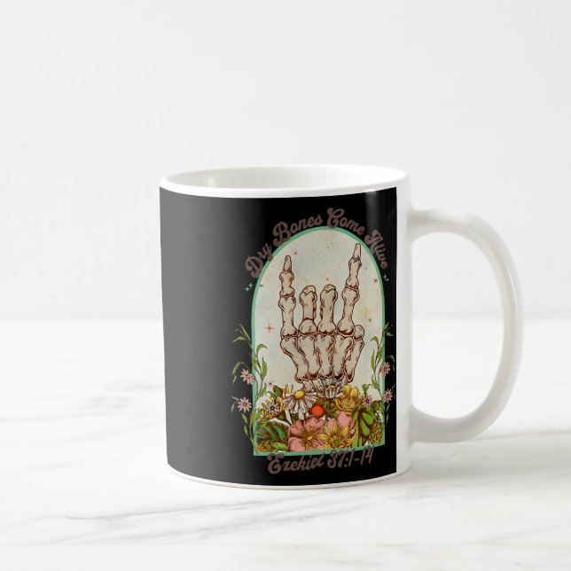 Caneca De Café Halloween Skeleton Dry Bones vem com Bíblia viva (Direita)