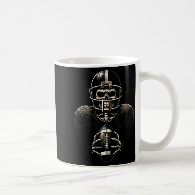 Caneca De Café Halloween Skeleton Football Player Soky Srts Graph (Direita)
