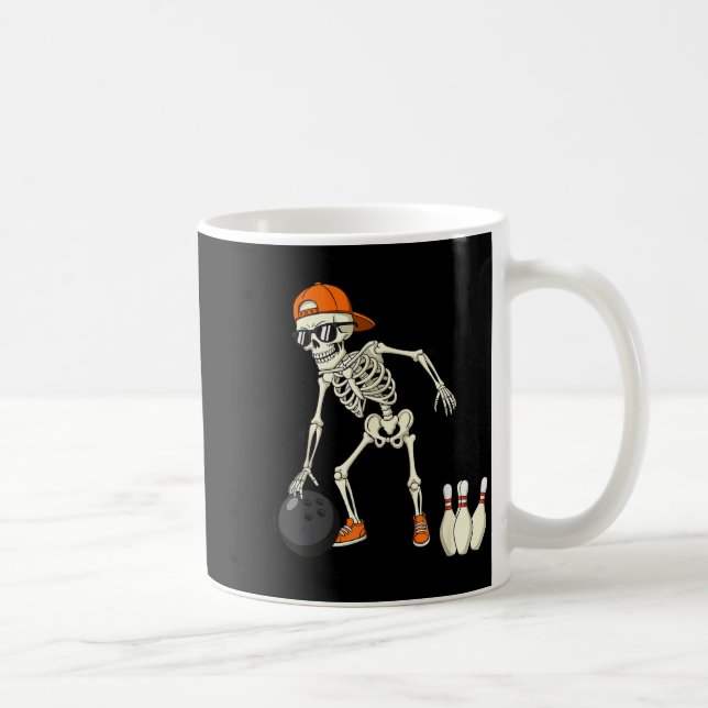 Caneca De Café Halloween Skeleton Funny Bowling Lovers For Teens  (Direita)