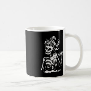 Caneca De Café Halloween Skeleton Messaging Bun Coffee Fumaça Eng