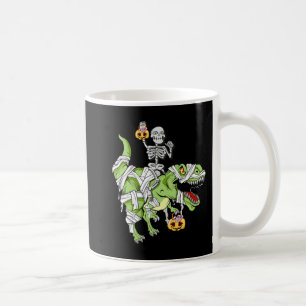 Caneca De Café Halloween Skeleton Mummy Dinossaur T rex Diversão