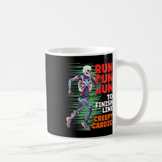 Caneca De Café Halloween Skeleton Runner Creepy Cardio Jogger Spo (Direita)