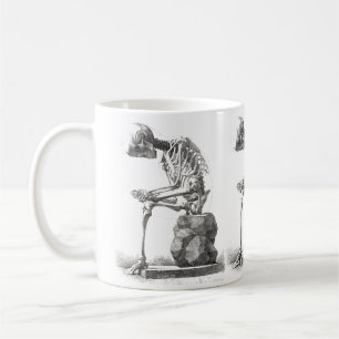 Caneca De Café Halloween Skeleton Sitting Anatomia