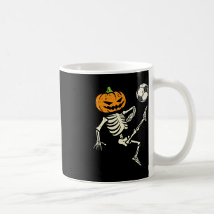 Caneca De Café Halloween Skeleton Soccer Figurino de Futebol
