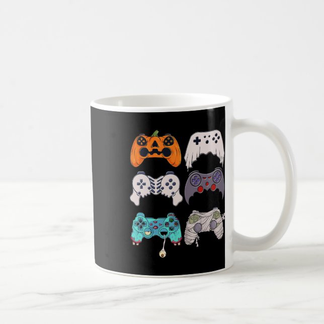 Caneca De Café Halloween Skeleton Zombie Controladoras de Jogos M (Direita)