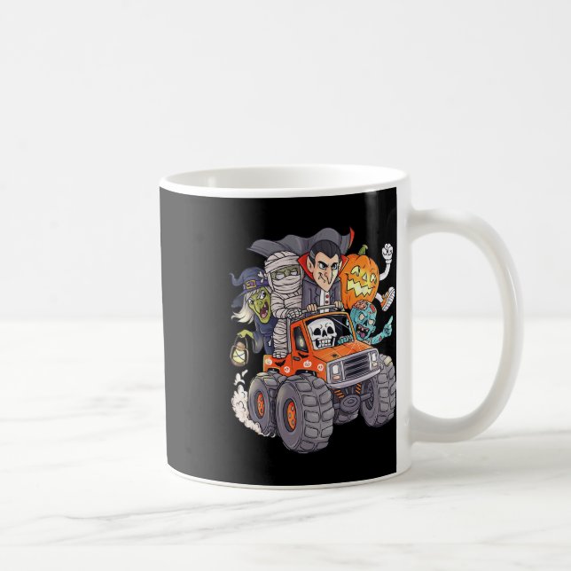 Caneca De Café Halloween Skeleton Zombie Monster Vampire Bo (Direita)