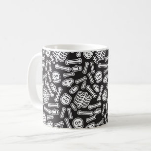 Caneca De Café Halloween Skeletons Patterno