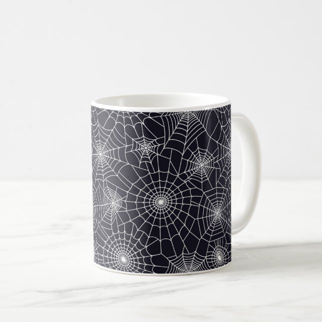 Caneca De Café Halloween Spider Webs Coffee Mug (Frente Esquerda)