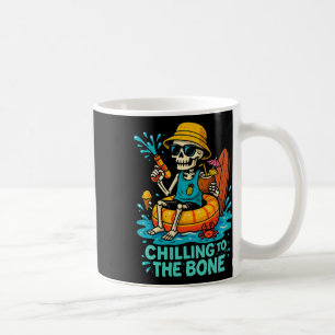 Caneca De Café Halloween Summer Chilting To Bone Skeleton Flo