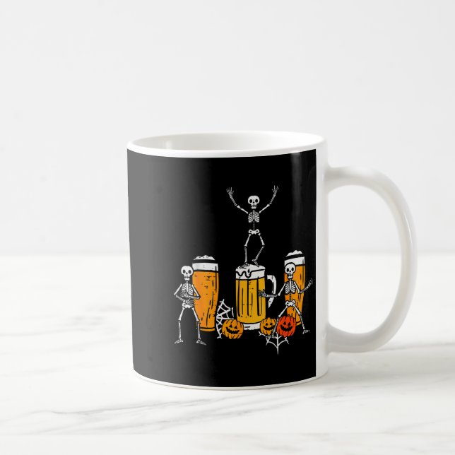 Caneca De Café Halloween Team Skeletons Dancing Funny Costume Par (Direita)