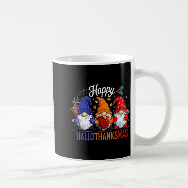 Caneca De Café Halloween Thanksgiving Christmas Happy Hallothanks (Direita)