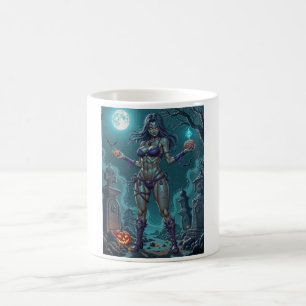 Caneca De Café Halloween Treat ou Zombie Namorada w Cérebros