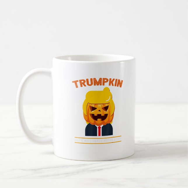 Caneca De Café Halloween Trumpkin Engraçado Pumpkin Halloween (Esquerda)