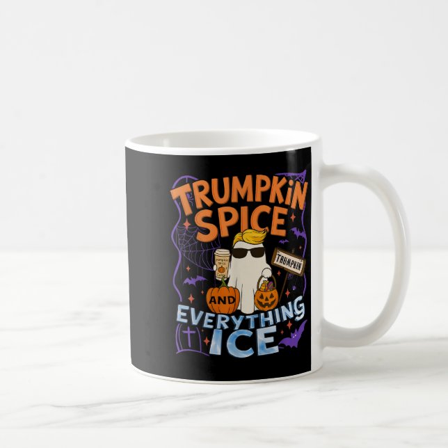 Caneca De Café Halloween Trumpkin Spice And Everything Ice Pumpki (Direita)