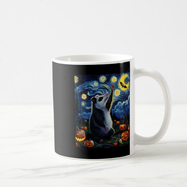 Caneca De Café Halloween Van Gogh' Starry Night Ogambm Pumpkins (Direita)