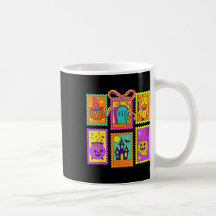 Caneca De Café Halloween Vibes Escreve o Arco Coquette Pumpkin Br