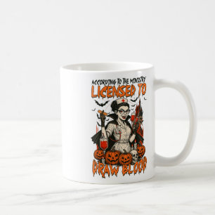 Caneca De Café Halloween Vibes Spooky Season Enfermeira Licenciad