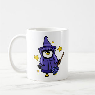 Caneca De Café Halloween Witchy Penguin