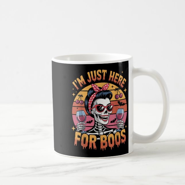 Caneca De Café Halloween Women Funny I'm Just Here For The Boos S (Direita)