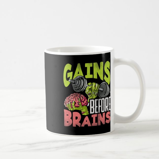 Caneca De Café Halloween Workout Zombie Weinclusive ganha (Direita)
