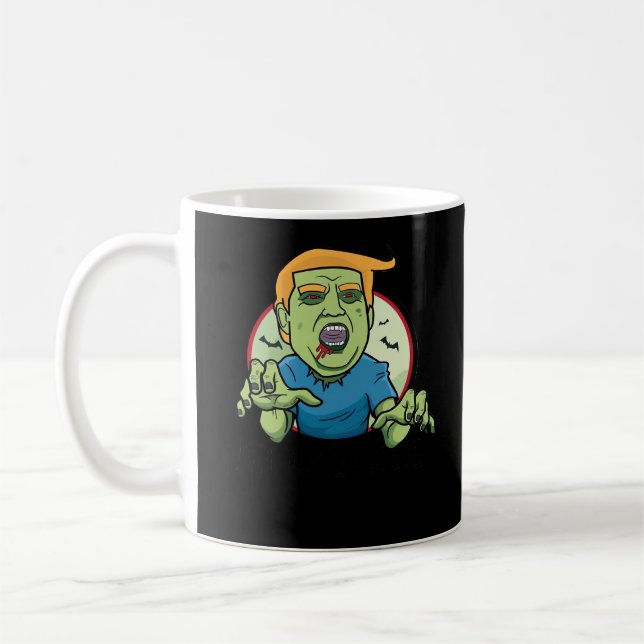 Caneca De Café Halloween Zombie Engraçado Clássico (Esquerda)