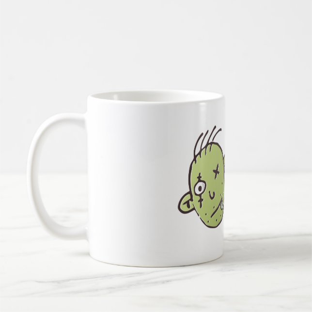 Caneca De Café Halloween Zumbi Engraçado (Esquerda)