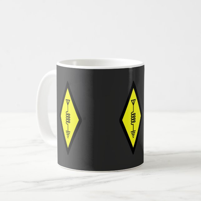 Caneca De Café HAM Radio Logo Design (Frente Esquerda)