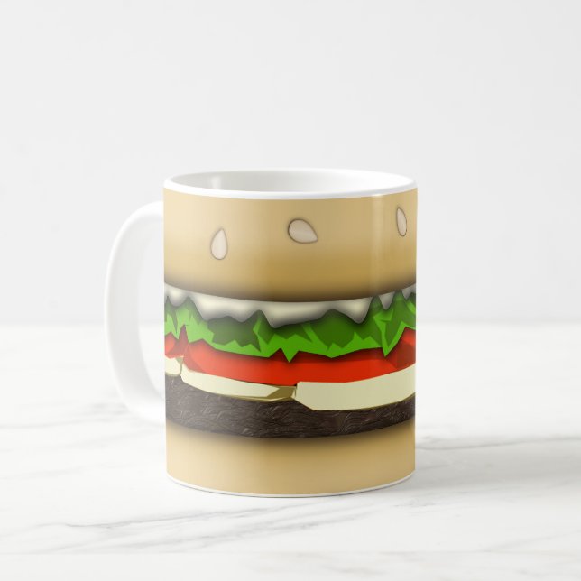 Caneca De Café Hamburger (Frente Esquerda)