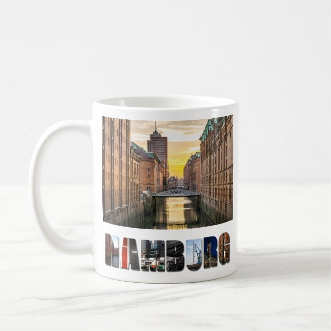 Caneca De Café Hamburgo Alemanha Canal Waterway (Esquerda)