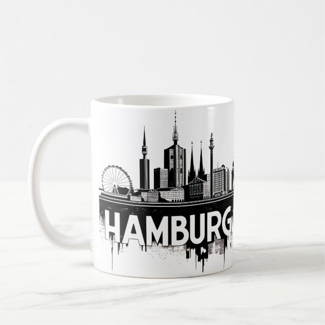 Caneca De Café Hamburgo Alemanha Skyline-Cityscape Urban Refletio (Esquerda)